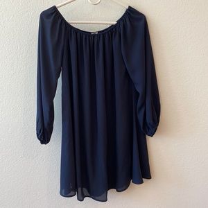 Ecoté Navy Blue off the shoulder dress!